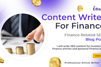 write personal finance blogs and investment articles