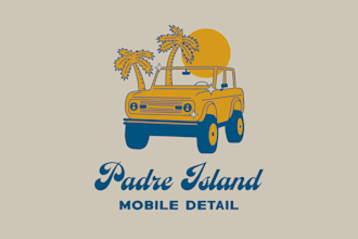 design a beach surf skate travel church logo