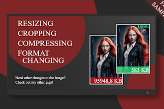 resize, crop, optimize, compress and change image format