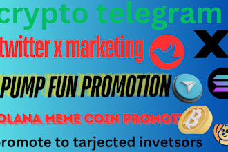 do twitter marketing pump fun solana memecoin, telegram ads to boost token sales
