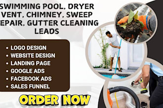 generate swimming pool leads, dryer vent, chimney repair, sweep cleaning leads