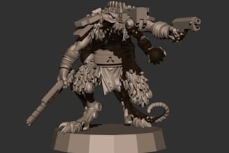 sculpt 3d warhammer 40k, 3d miniature figurine action figure dnd for 3d printing