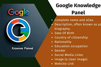 edit, create a google knowledgepanel for personal or brand and company