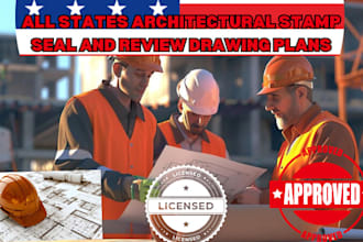 license architect stamp sign seal review all states architectural drawing permit