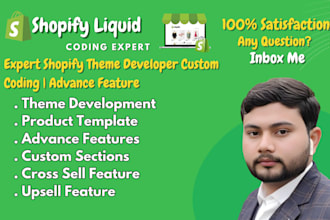 build shopify premium custom themes, custom code, bug fixing