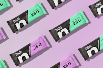 design food wrappers, protein bar packaging, and chocolate wrapper