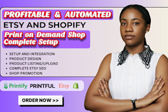 build etsy shopify print on demand store, printify product design, SEO listing