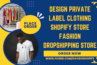 design private label clothing shopify store fashion dropshipping website