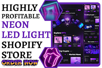 build custom neon shopify store led light neon sign neon logo store neon website