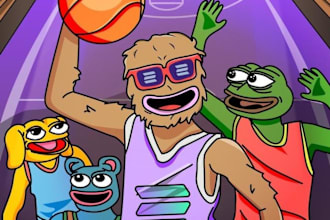 draw funny custom crypto meme coin art for your memecoin website, social media