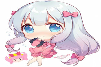 draw cute anime chibi character for you nsfw sfw fan art