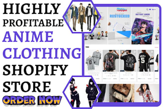 design anime clothing shopify store pod anime manga store anime clothing website