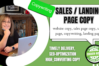 write sales copy for landing page, sales page, website copy, sales copywriting