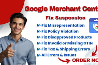 setup google merchant center and fix gmc suspension fix misrepresentation ads