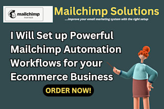 setup mailchimp automation workflows, popup forms, landing pages for ecommerce