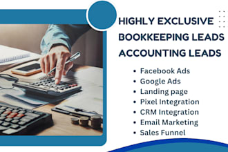 generate bookkeeping leads financial consultation leads bank reconciliation lead