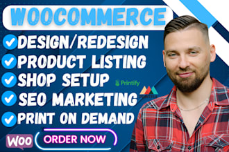 redesign wordpress ecommerce website woocommerce webshop printify printful store