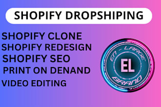 clone shopify dropshiping store, print on demand sales conversion marketing SEO