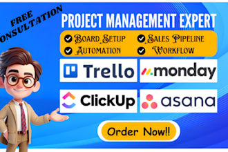 be your project management expert in clickup, monday, made com, zoho, hubspot