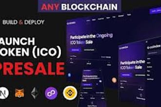 build token ico, presale dapp, crypto landing page