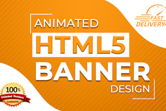 design animated GIF or HTML5 ad banners for google ads