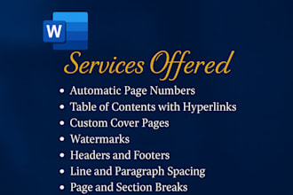 create, edit, format and design microsoft word document