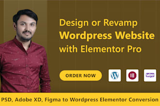 design or revamp wordpress website with elementor pro