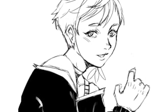 create an anime sketch for you