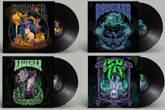 create detail heavy metal album cover with dark art style