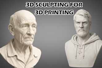 sculpt stylized or realistic 3d characters optimized for 3d printing