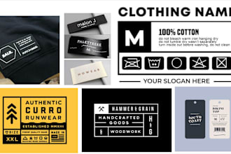 design clothing and t shirt labels and hang tags