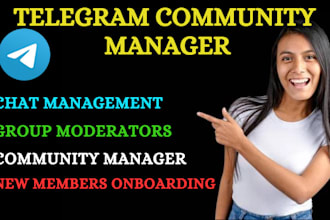 be your telegram community manager or admin with 15 chatters in crypto project