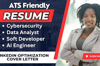 write ats cyber security, data analyst, business analyst, IT tech resume and cv