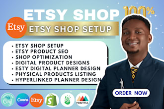 setup etsy shop, design etsy digital planner, etsy digital products, etsy seo