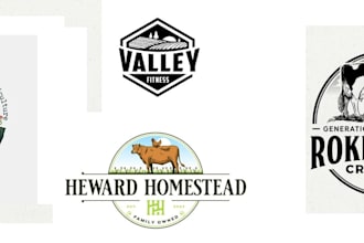 design farm animal lawn care cattle and cow logo