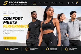 design sportwear shopify store clothing store clothing website fashion store