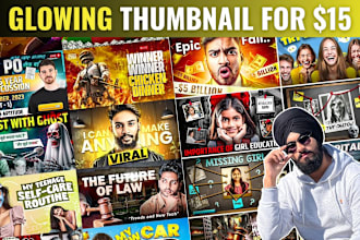 design viral glowing youtube thumbnail in 3 hours
