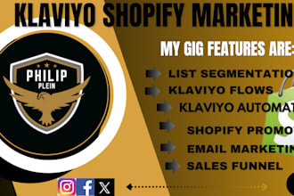 setup klaviyo email marketing flows, sales funnel and ecommerce marketing