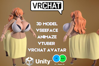 do custom furry vrchat avatar, furry nsfw model, 3d vtuber model, vr character