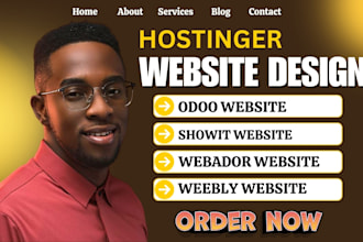 design or redesign hostinger website, showit, odoo design, weebly webador, duda