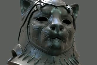 create 3d mask, 3d helmet, 3d head cosplay mask 3d model for 3d printing