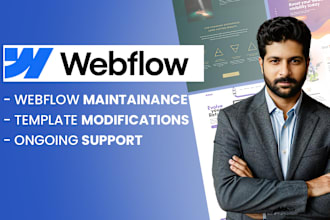do webflow template modification and website maintenance