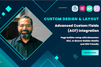 build wordpress website with acf, elementor, divi, and beaver builder