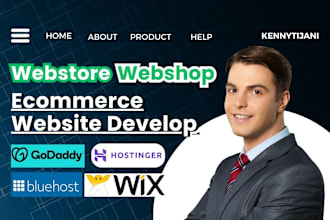 webstore webshop ecommerce website using hostinger bluehost godaaddy wix webshop