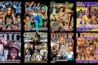 create bootleg rap tee hip hop 90s vintage t shirt design
