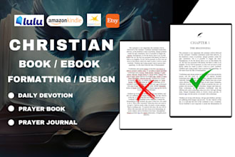 design, format amazon christian ebook, daily devotion, prayer book journal kdp