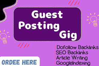 write article, SEO backlinks and guest posting services