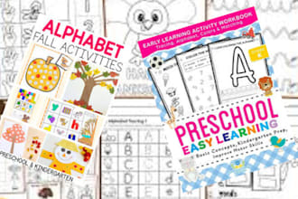 design kindergarten preschool activity book kdp kids worksheets tracing workbook