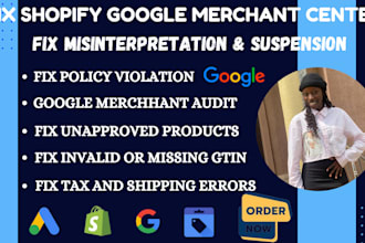 fix shopify google merchant suspension, misrepresentation and gtin