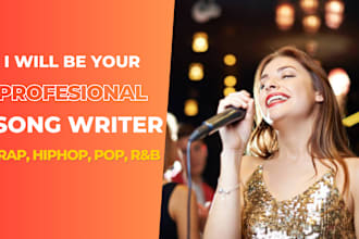 ghostwrite rap pop rnb hiphop song melody composer, lyrics editor and songwriter